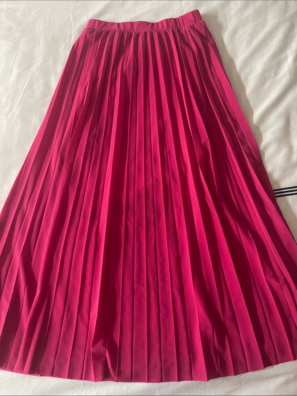 Pleated Midi Skirt in Fuchsia Pink